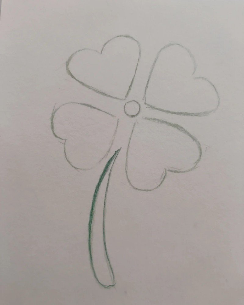 How to draw a four leaf clover easy 1
