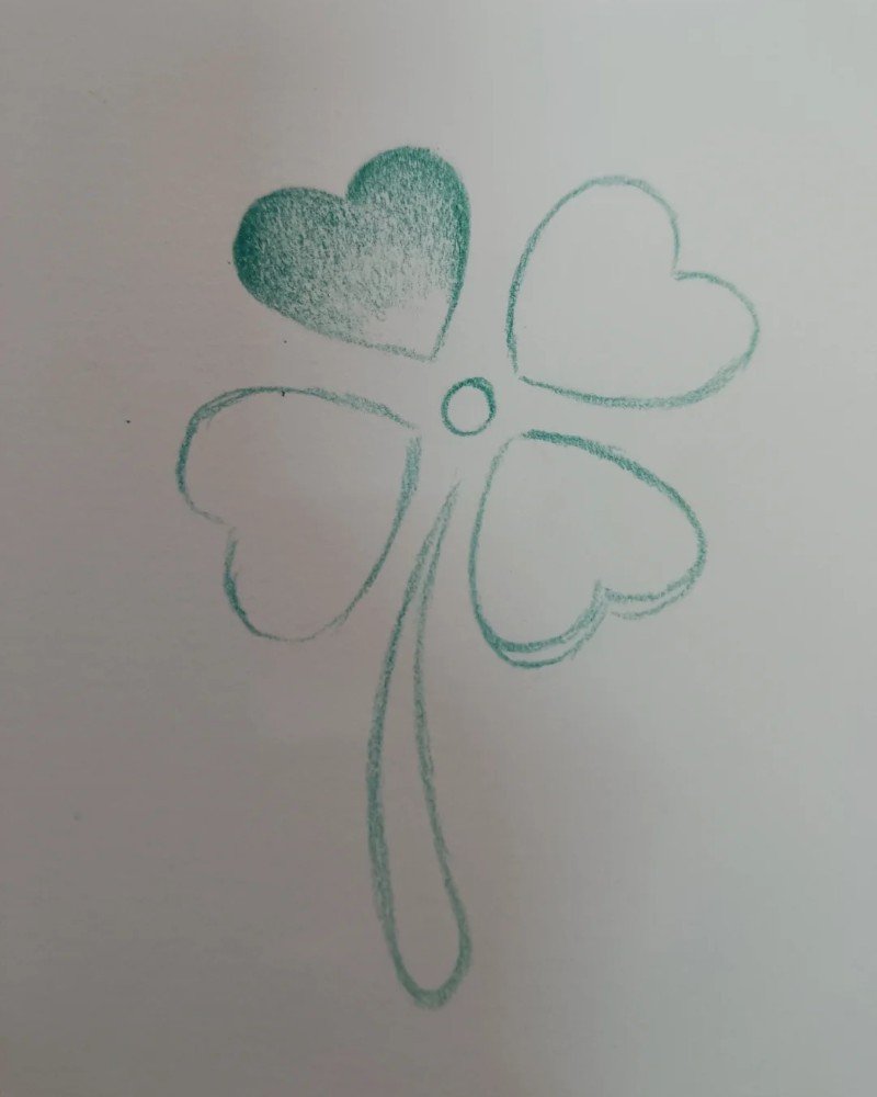 How to draw a four leaf clover easy 2