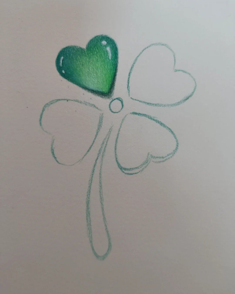 How to draw a four leaf clover easy 3