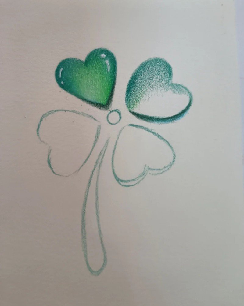 How to draw a four leaf clover easy 4