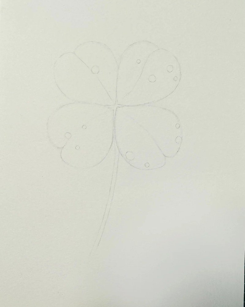 How to draw a four leaf clover for kids 1