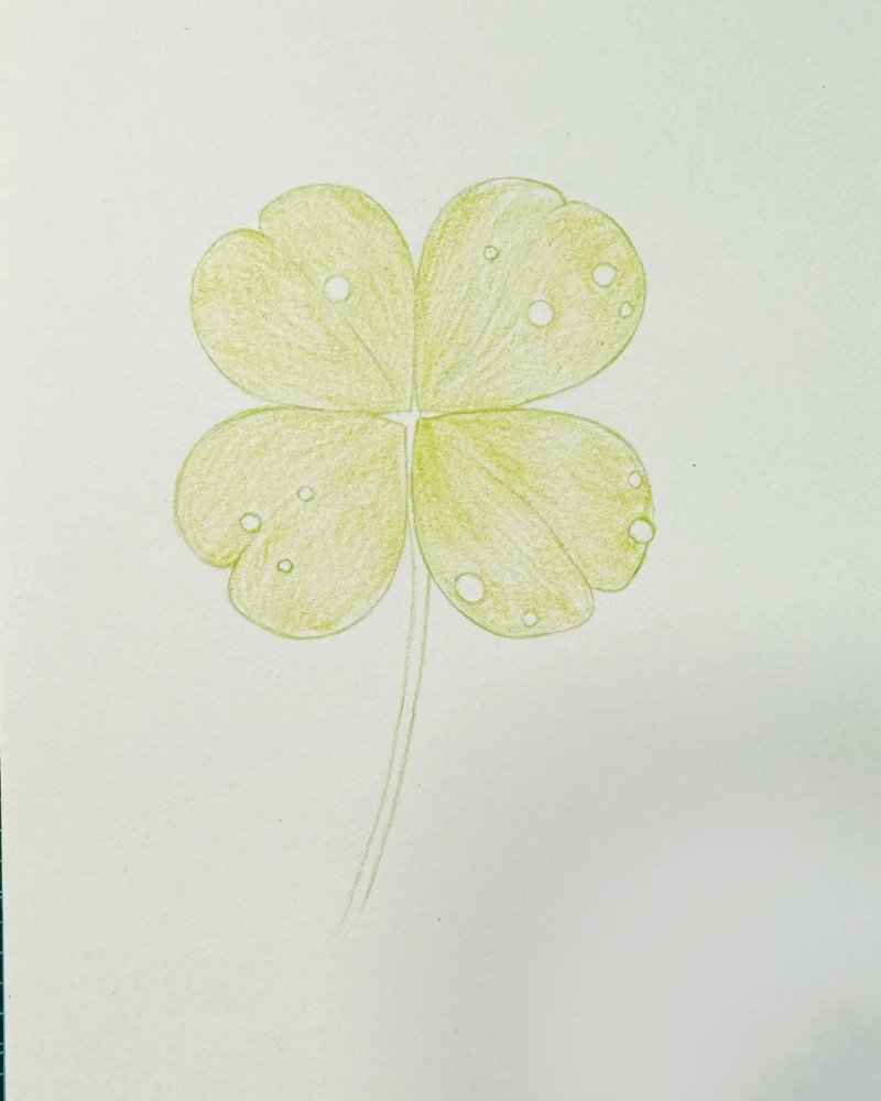 How to draw a four leaf clover for kids 2