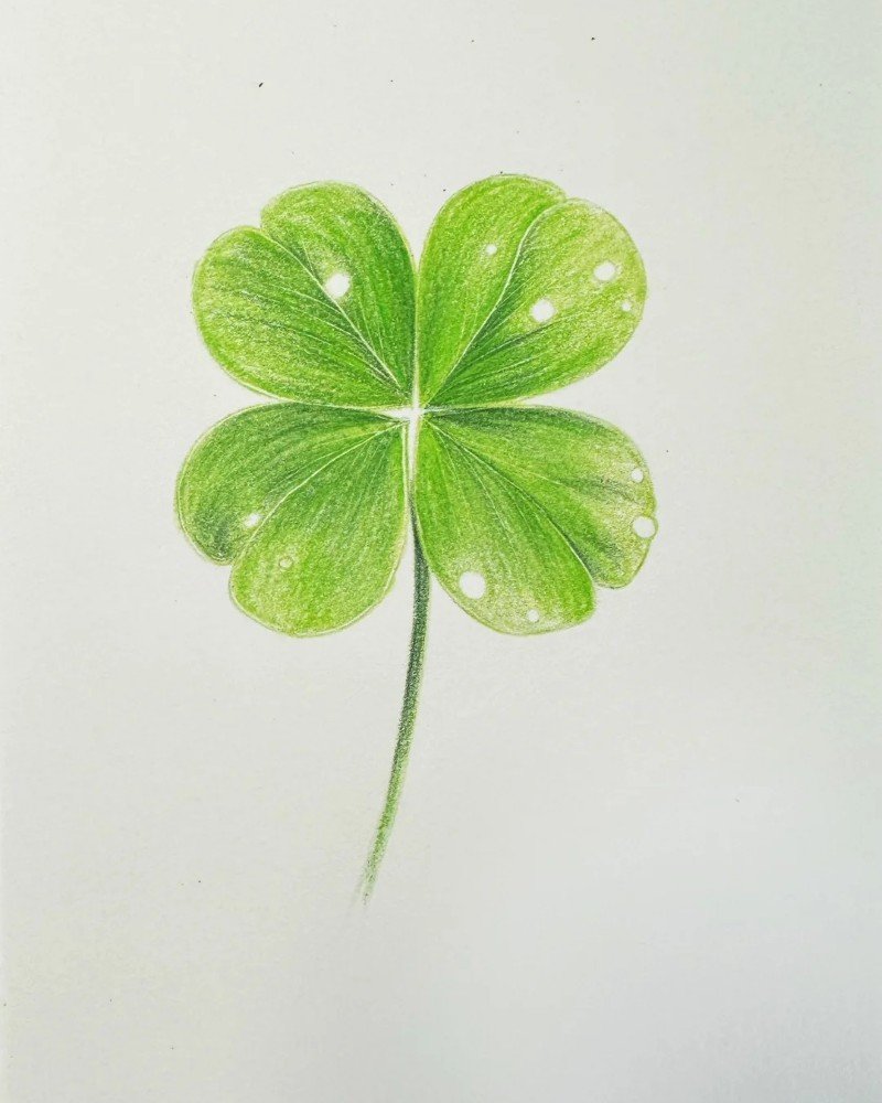 How to draw a four leaf clover for kids 4