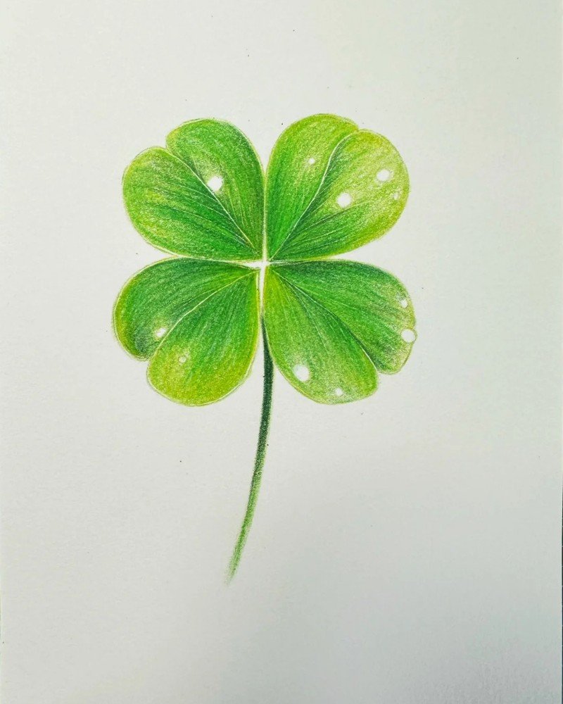 How to draw a four leaf clover for kids 5