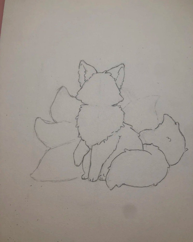 How to draw a fox easy 7