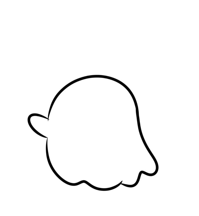 How to draw a ghost step by step 3