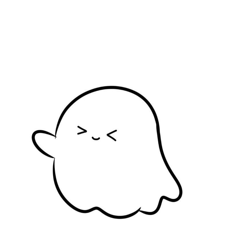 How to draw a ghost step by step 4