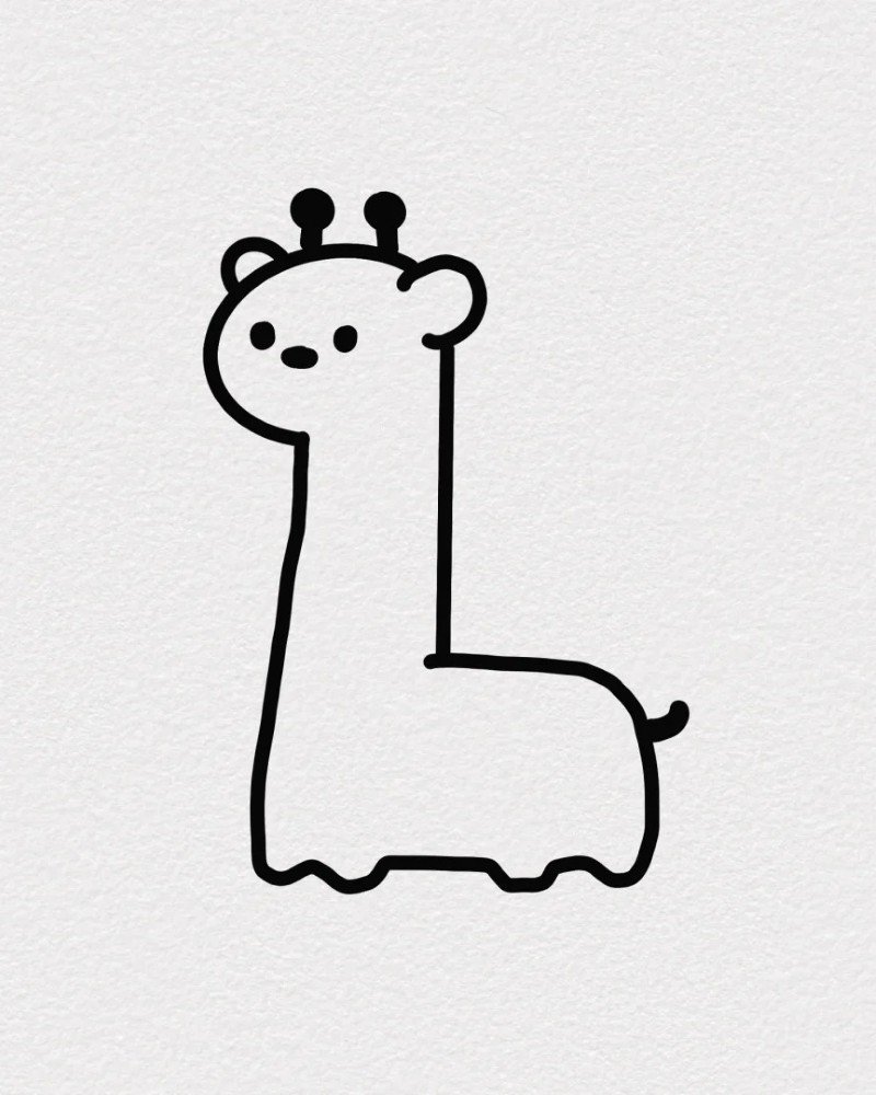 How to draw a giraffe easy 4