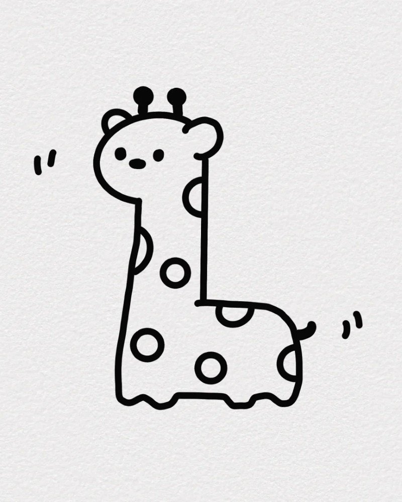 How to draw a giraffe easy