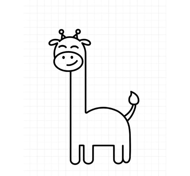 How to draw a giraffe for kids 6
