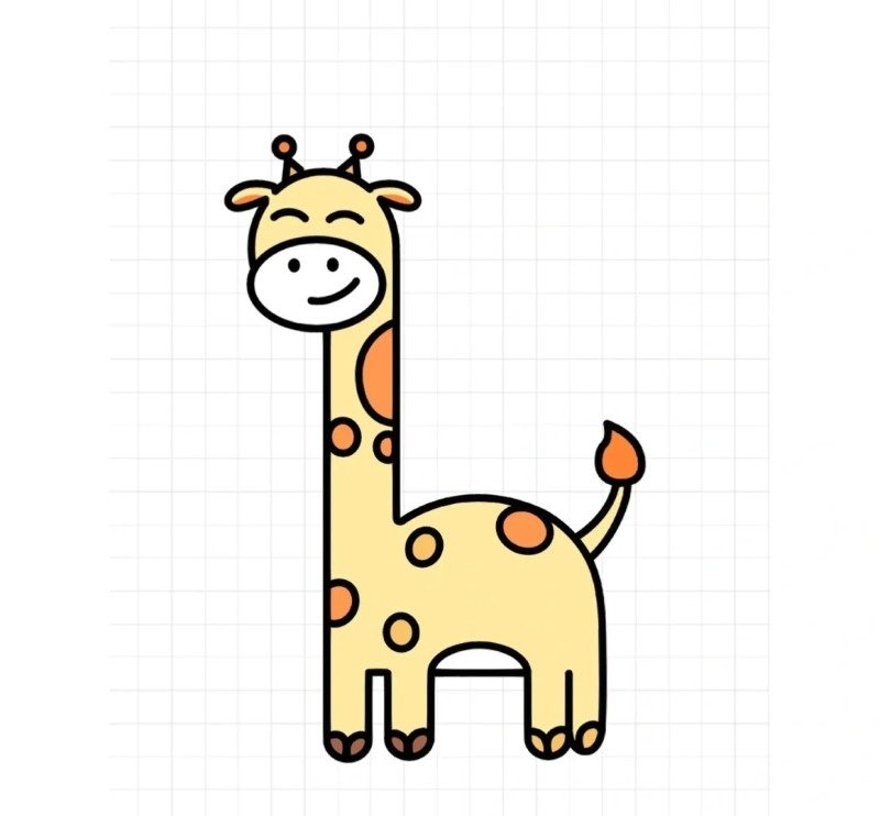 How to draw a giraffe for kids