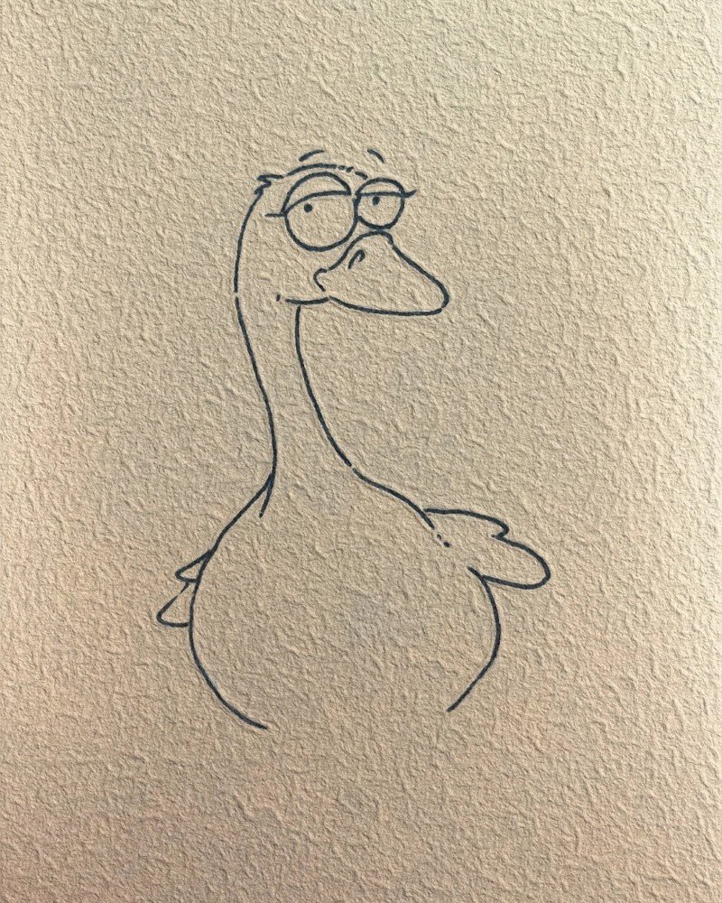 How to draw a goose cute 4