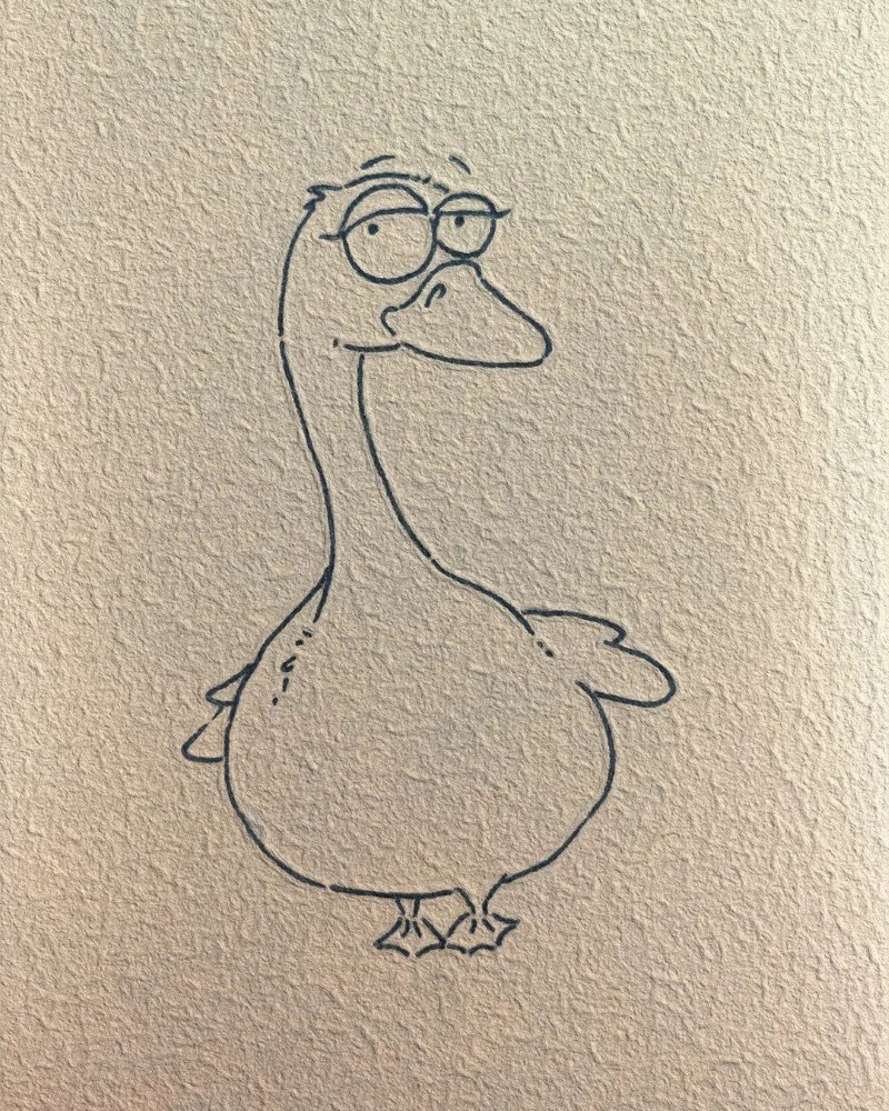 How to draw a goose cute 5