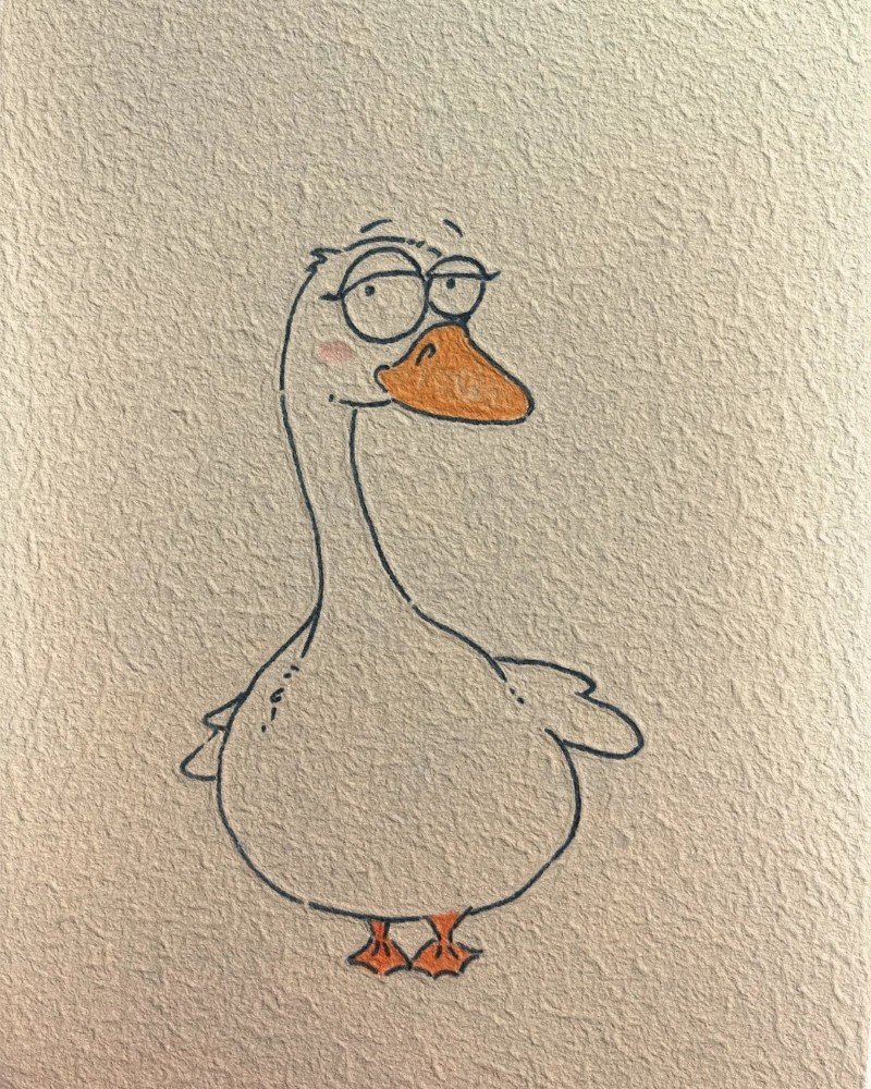 How to draw a goose cute