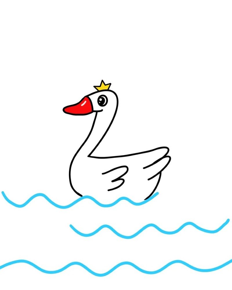 How to draw a goose step by step