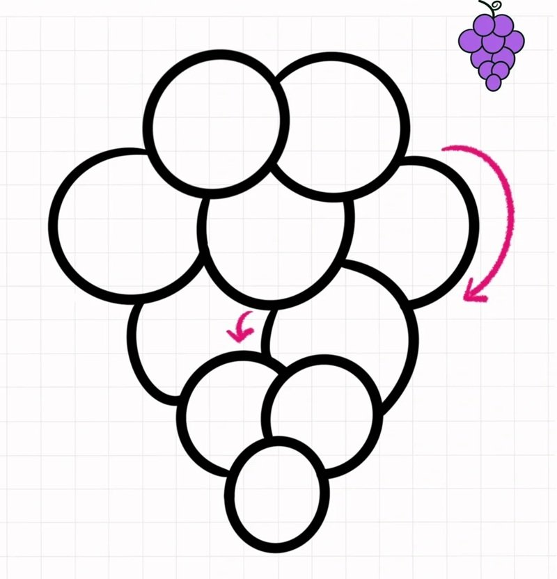 How to draw grapes 4