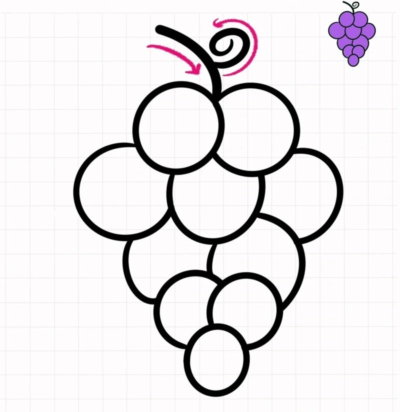 How to draw grapes 5