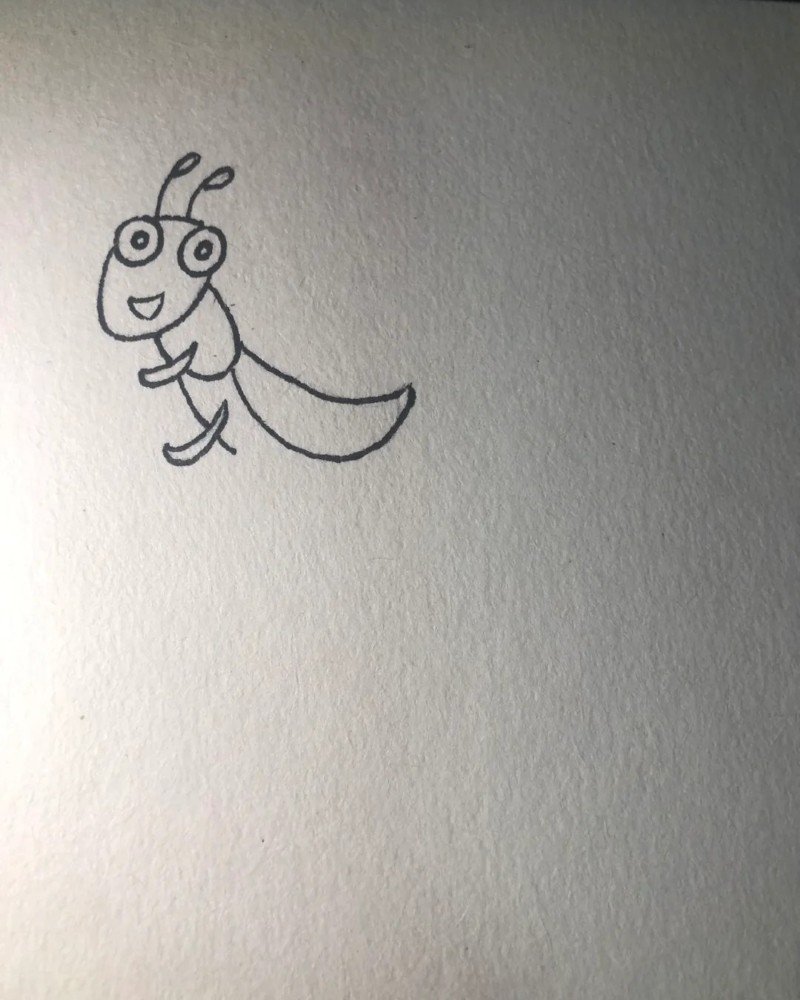How to draw a grasshopper for kids 6