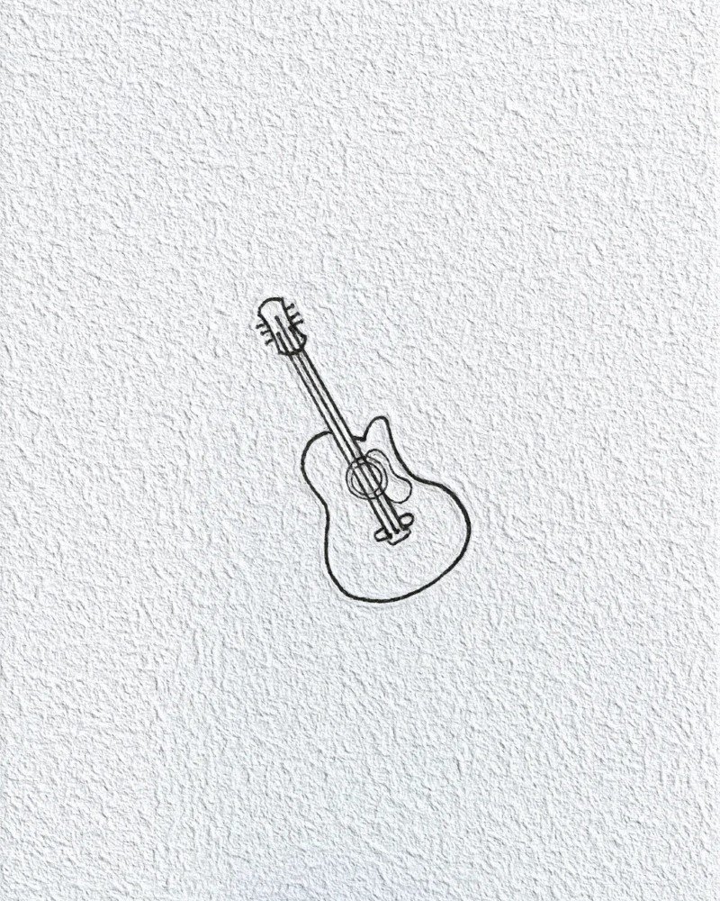 How to draw a guitar 3