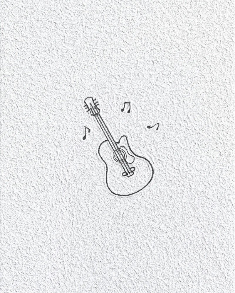 How to draw a guitar 4