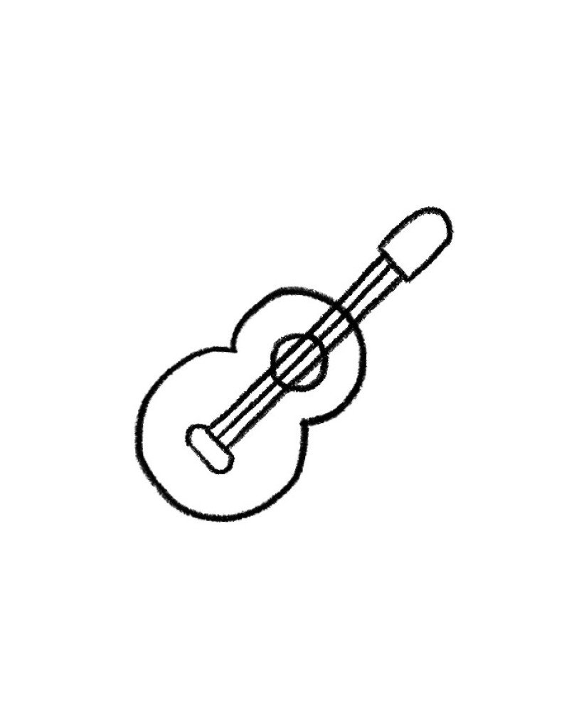 How to draw a guitar step by step 3