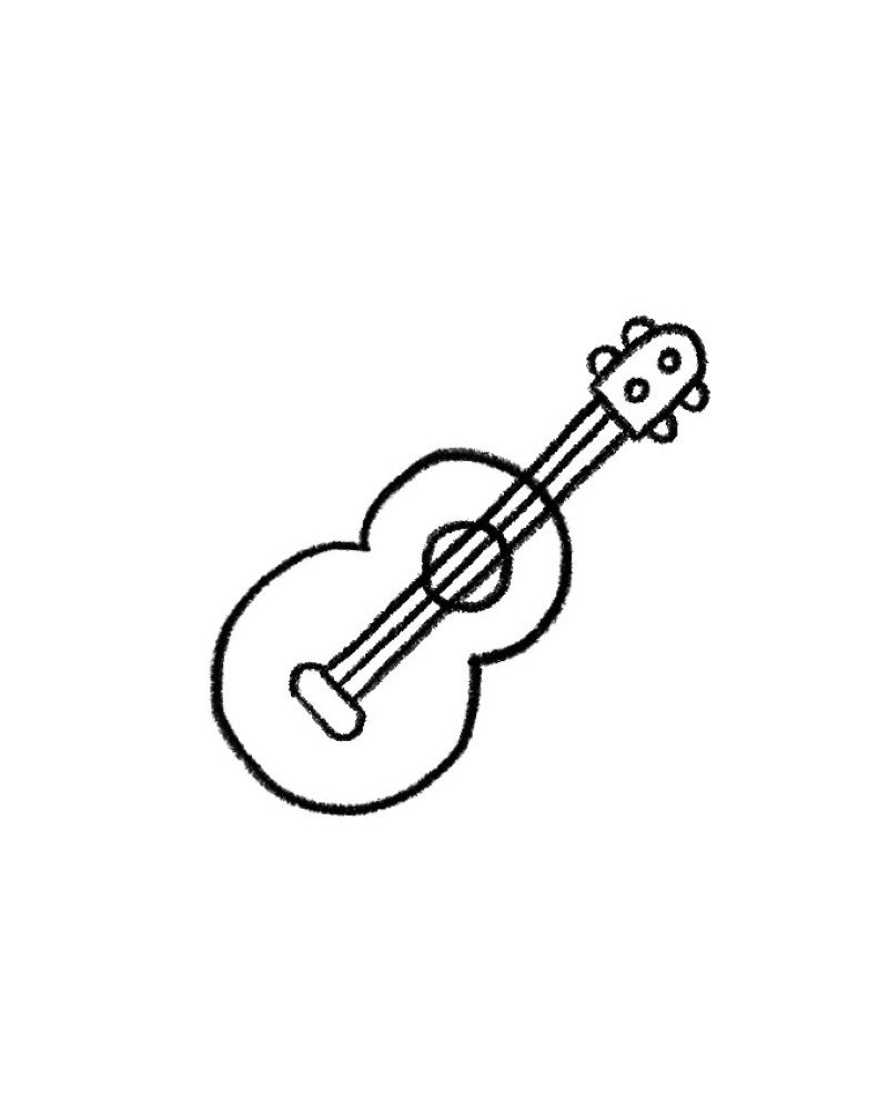How to draw a guitar step by step 4