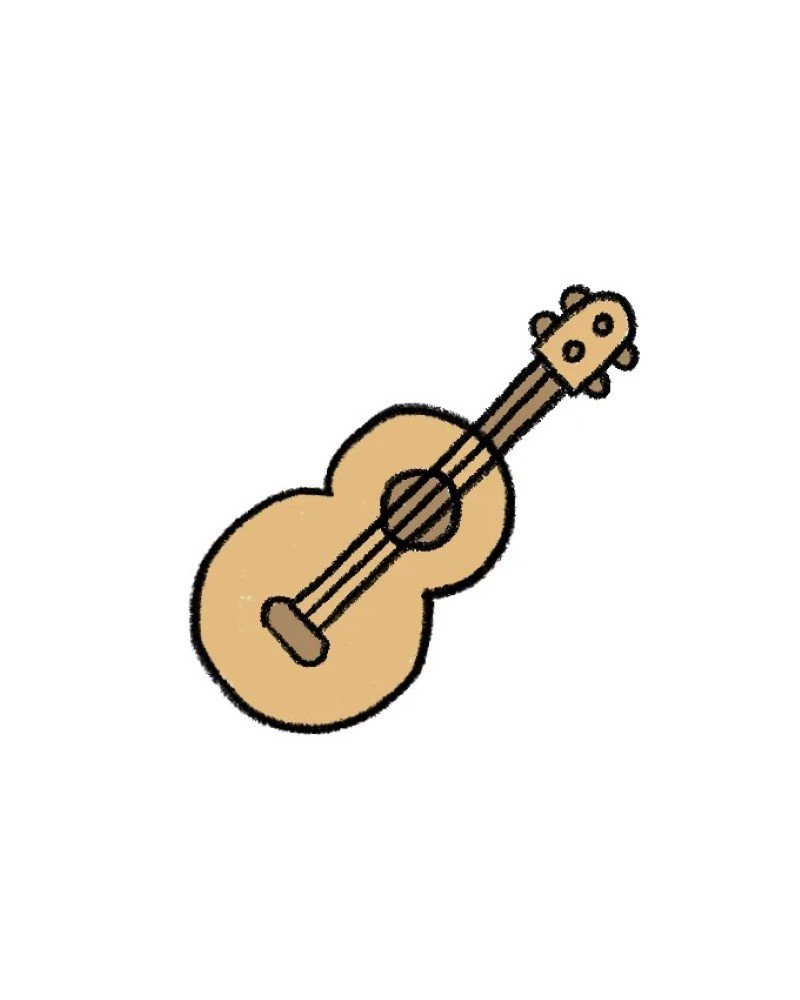 How to draw a guitar step by step