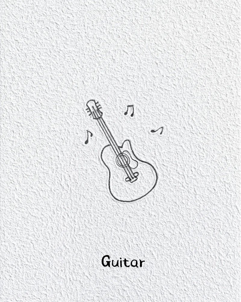 How to draw a guitar