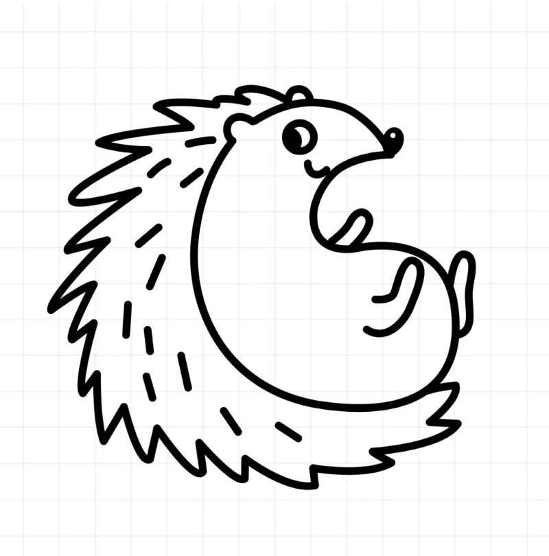 How to draw a Hedgehog step by step 6