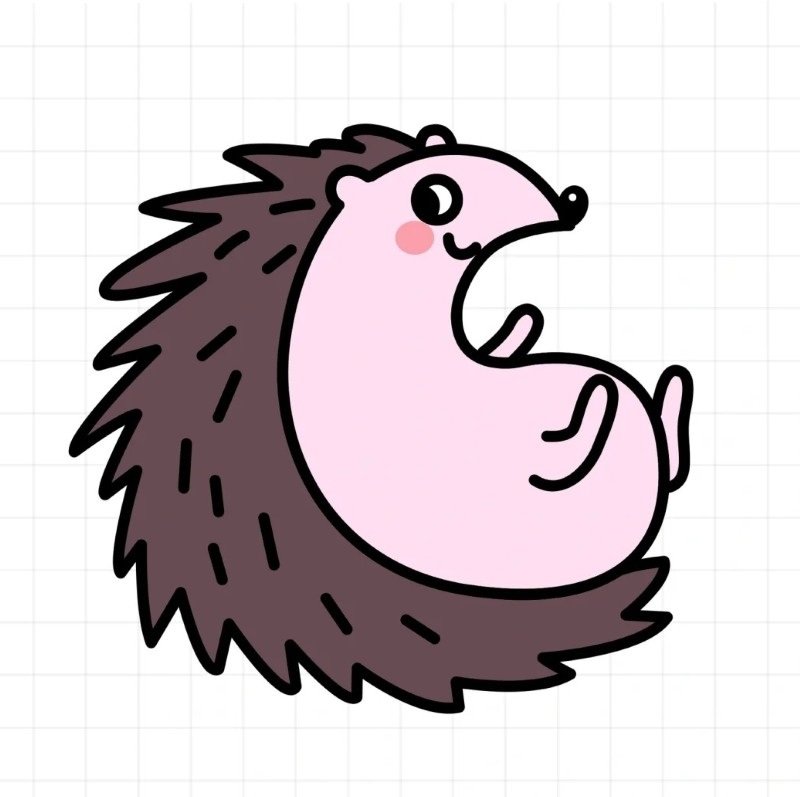 How to draw a Hedgehog step by step