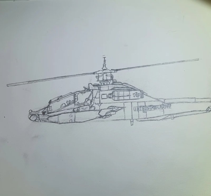 How to draw a helicopter 9