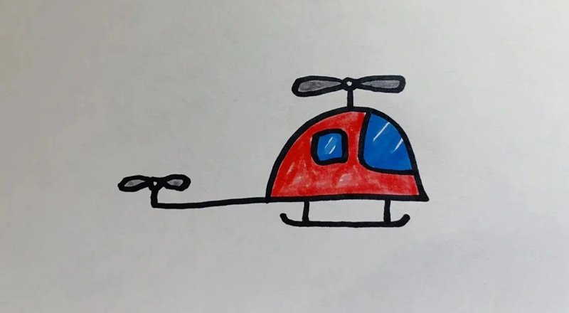 How to draw a helicopter easy