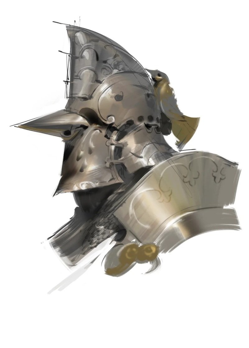 How to draw a helmet on a knight 4