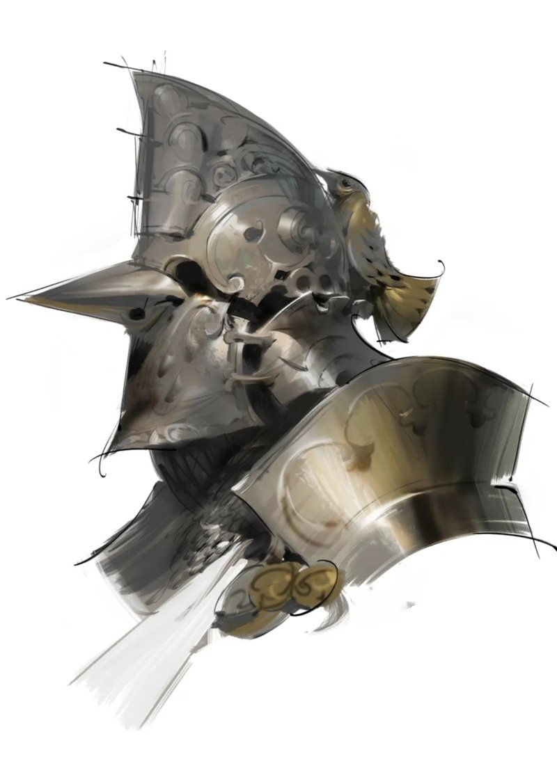 How to draw a helmet on a knight