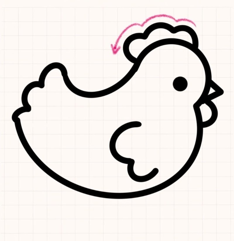 How to draw a hen 5