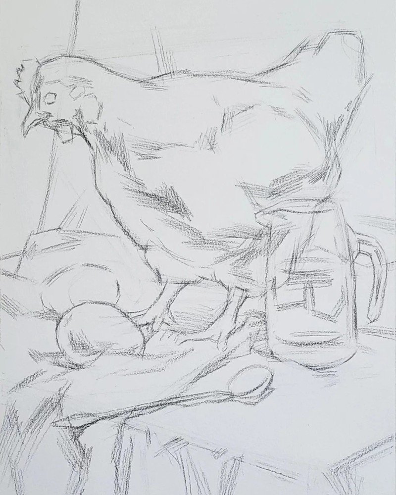 How to draw a hen easy step by step 1