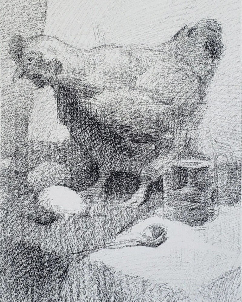 How to draw a hen easy step by step 3