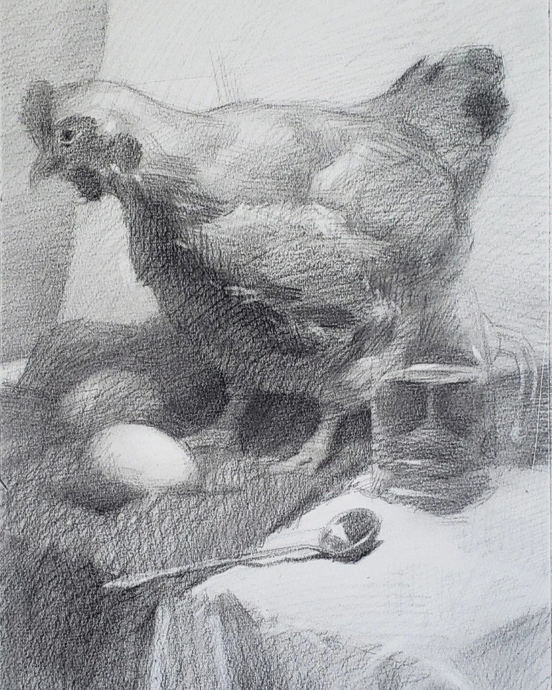 How to draw a hen easy step by step 5