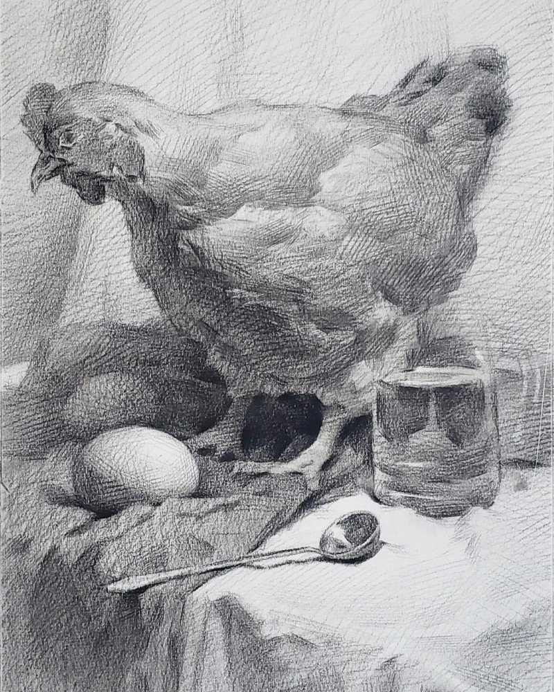 How to draw a hen easy step by step 6