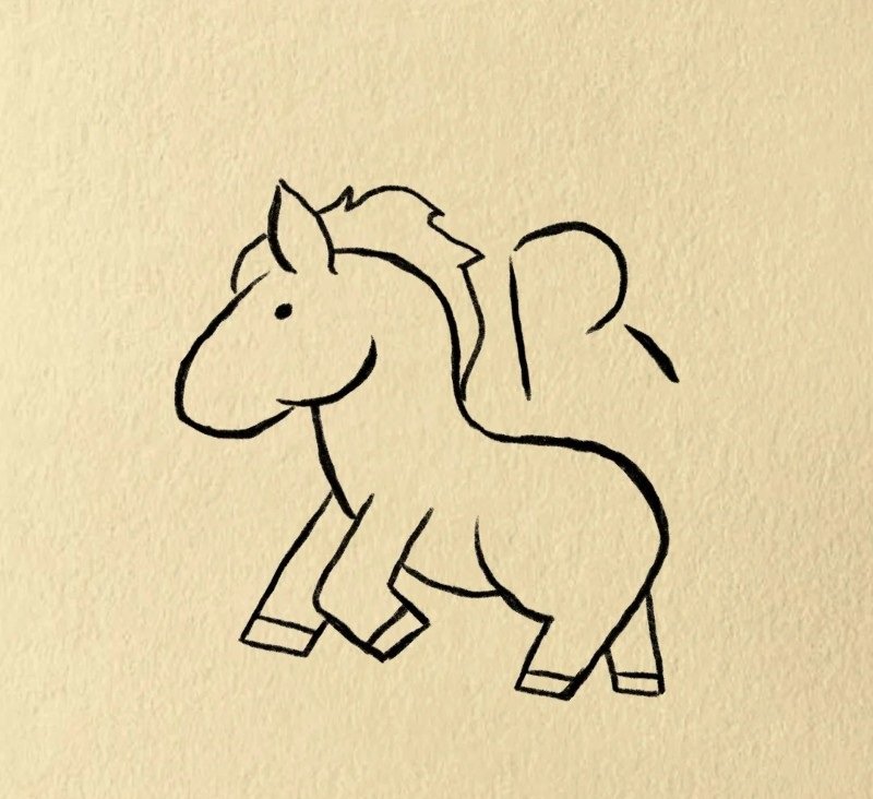 How to draw a horse easy 4