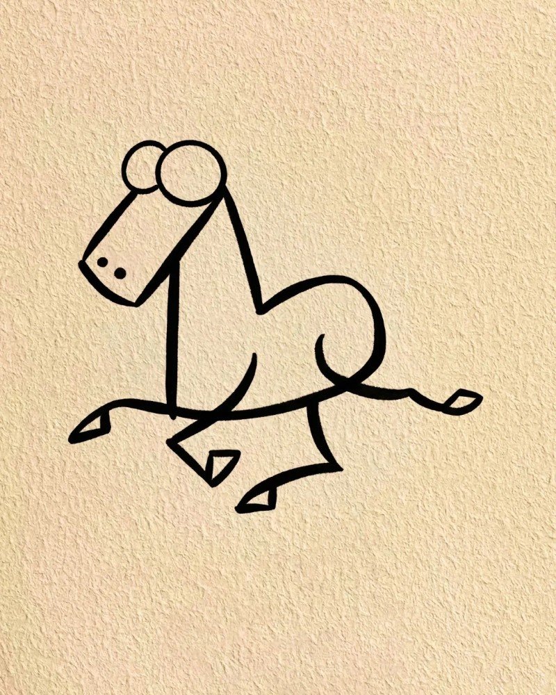 How to draw a horse for kids 4
