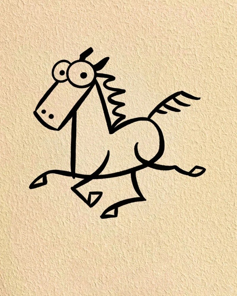How to draw a horse for kids 6