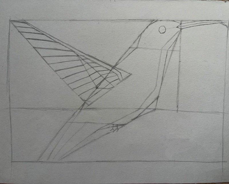 How to draw a hummingbird easy step by step 2