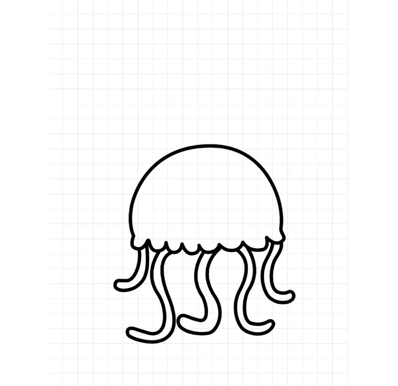 How to draw a jellyfish cute​ 3