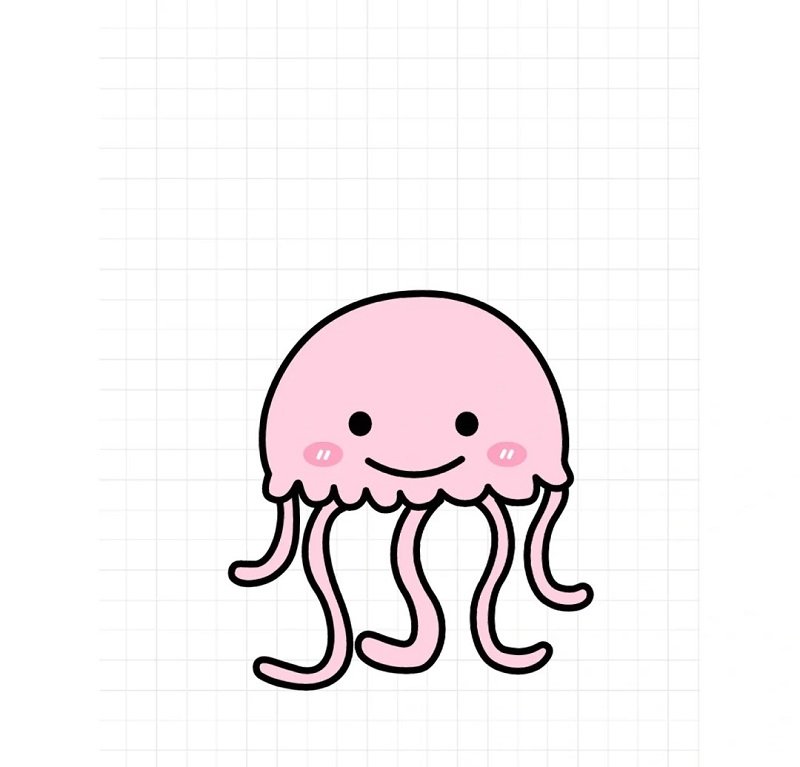 How to draw a jellyfish cute​