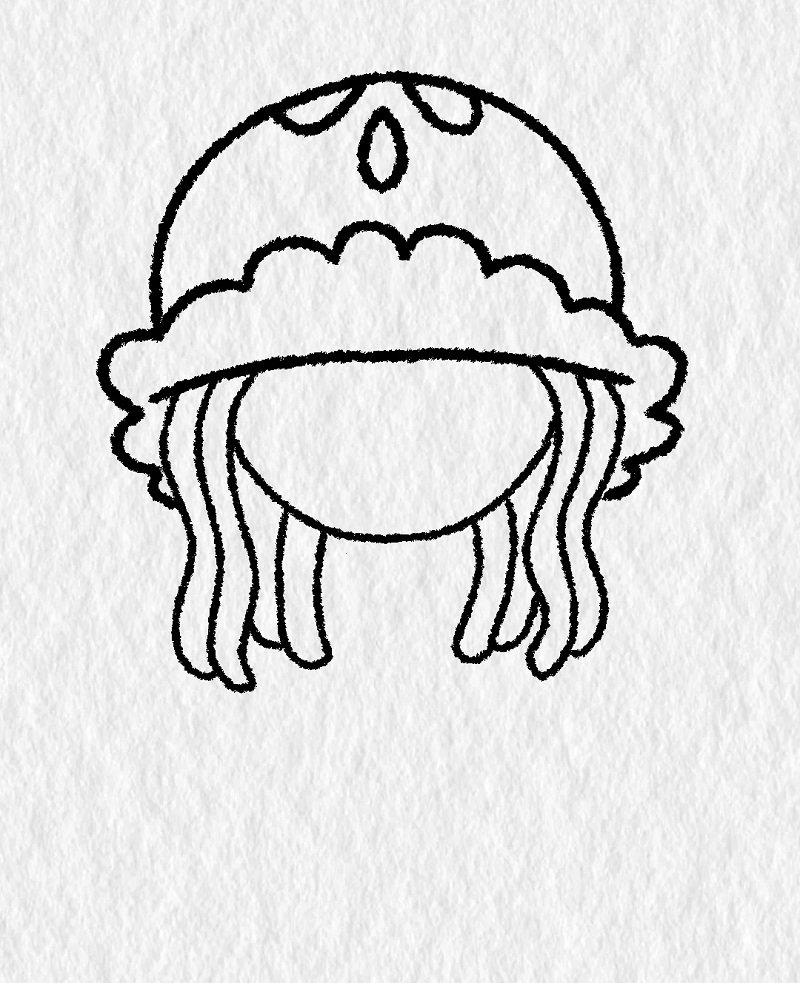 How to draw a jellyfish easy 2