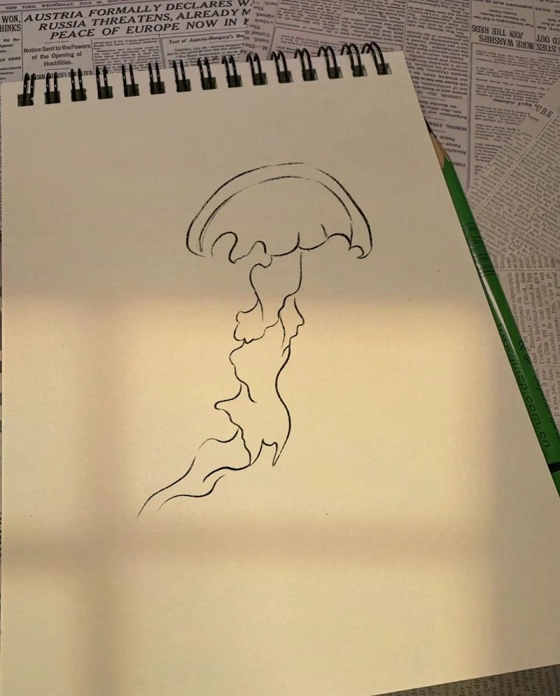 How to draw a jellyfish step by step 2