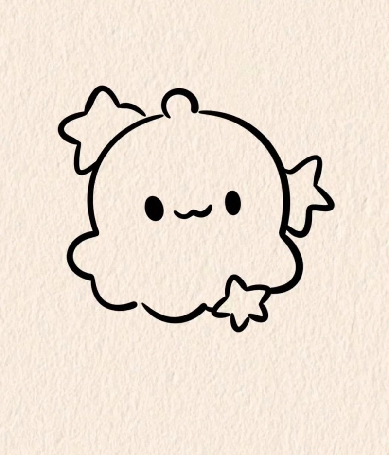 How to draw a jellyfish step by step easy 4