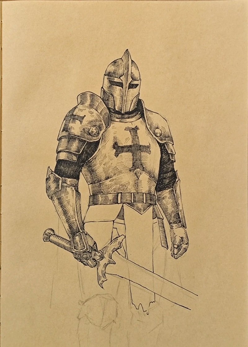 How to draw a knight 3