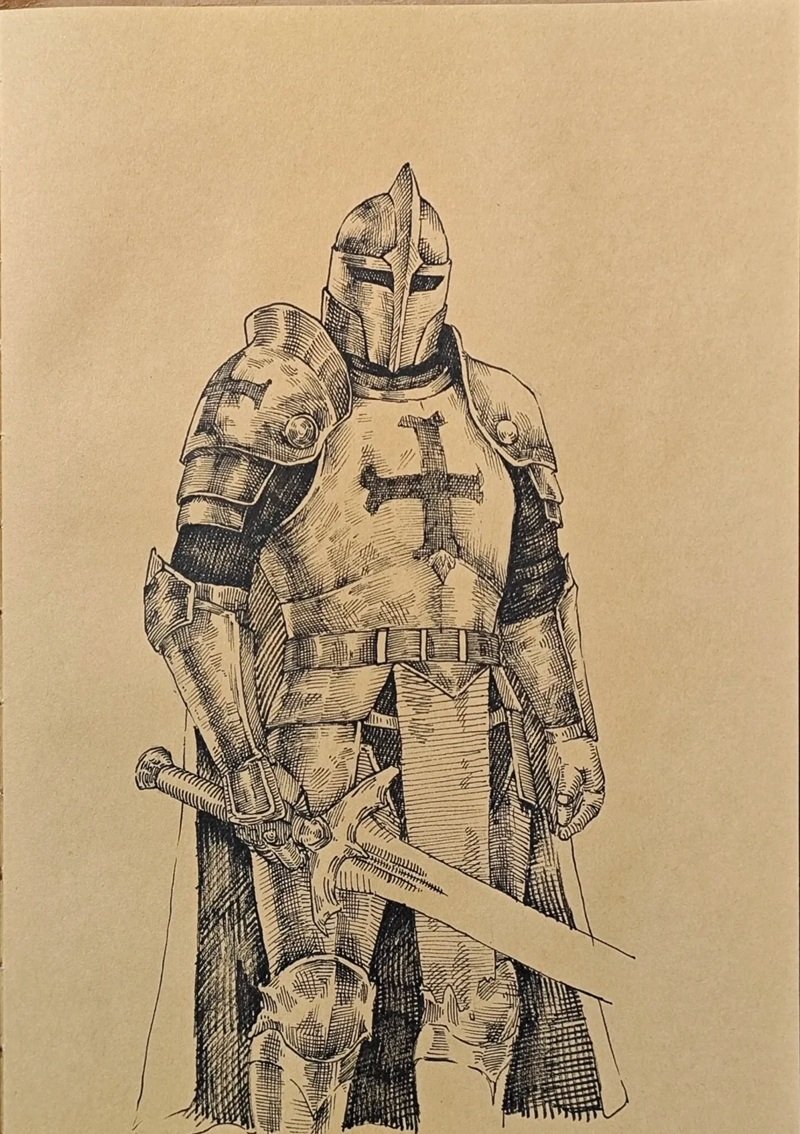 How to draw a knight 4